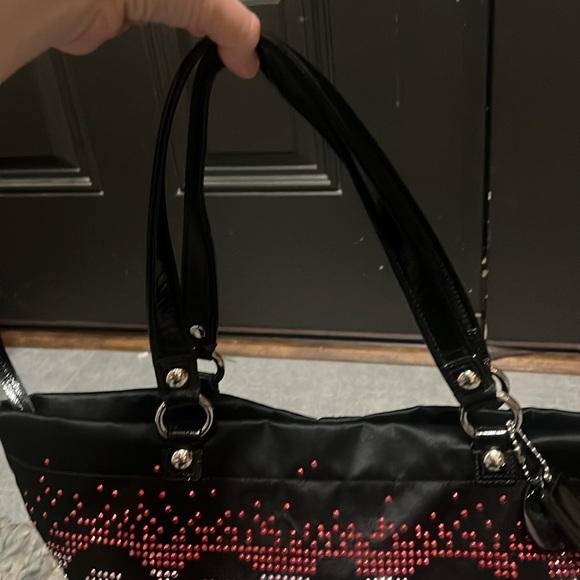 Coach Holiday Poppy Tote with Multicolor Bling Rivets LIMITED EDITION - Picture 3 of 7